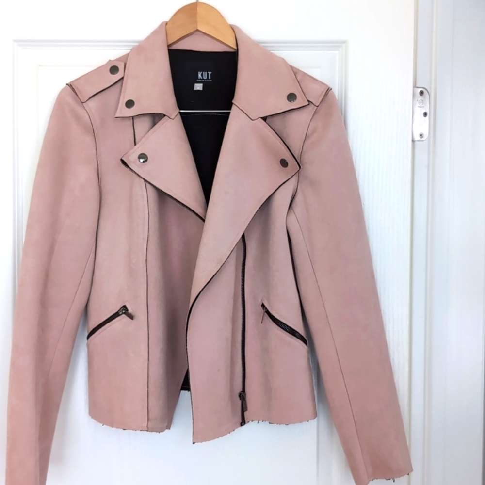Kut from the Kloth Soft Pink Lightweight Jacket perfect for spring
